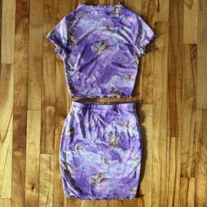 Black Bead Purple Angel Skirt Set